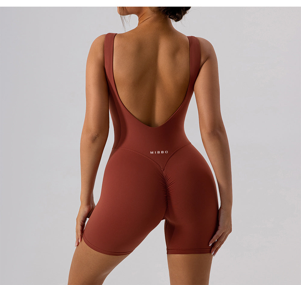 Tutina Sportiva Modellante Donna – NOVA Jumpsuit Chestnut Red | MIBBO