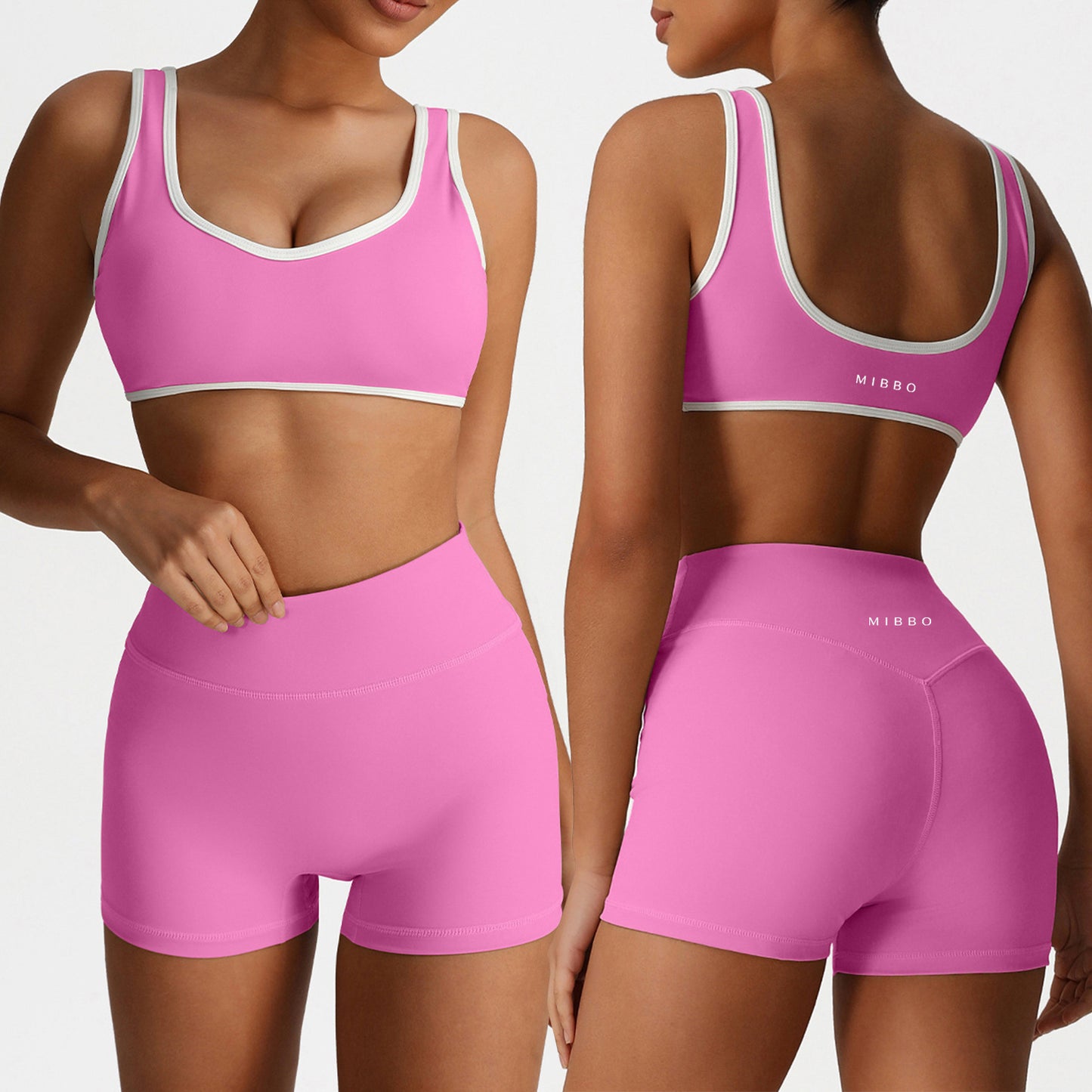 COMPLETO PALESTRA DONNA SCULPT CON SHORTS – ROSA | MIBBO