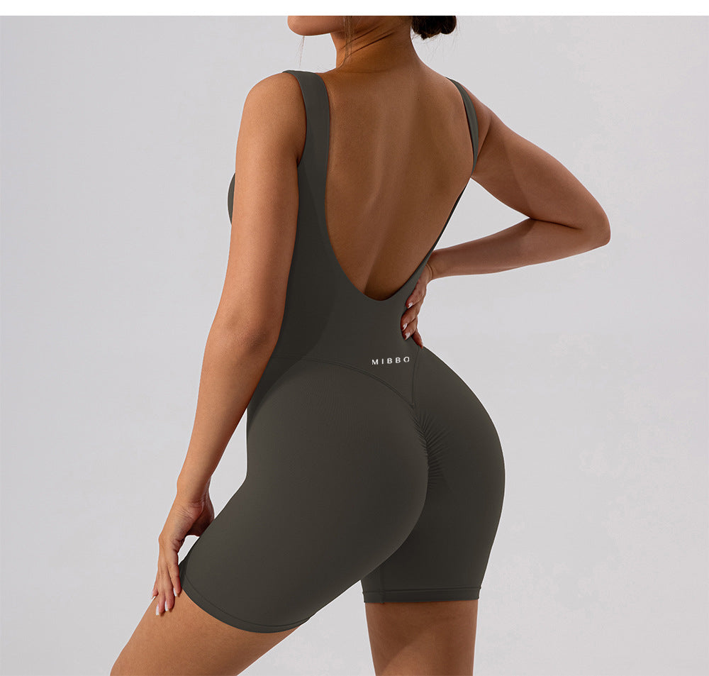 Tutina Sportiva Modellante Donna – NOVA Jumpsuit Earthy Grey | MIBBO