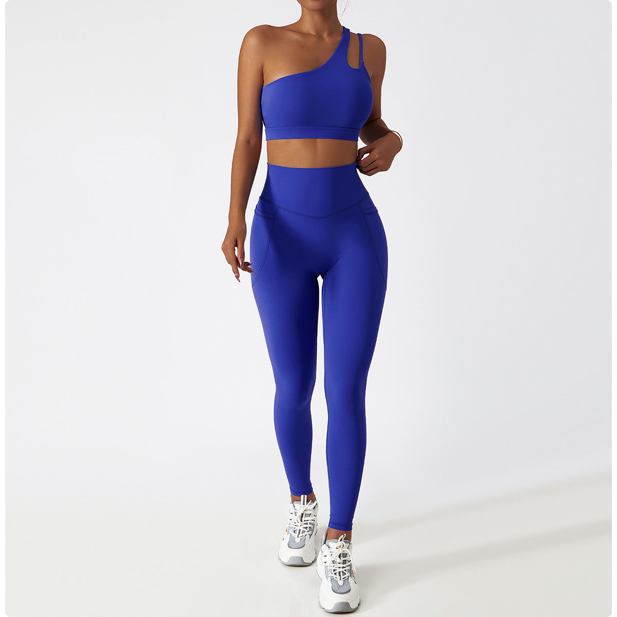 COMPLETO PALESTRA DONNA ICON CON LEGGINGS – BLU KLEIN | MIBBO