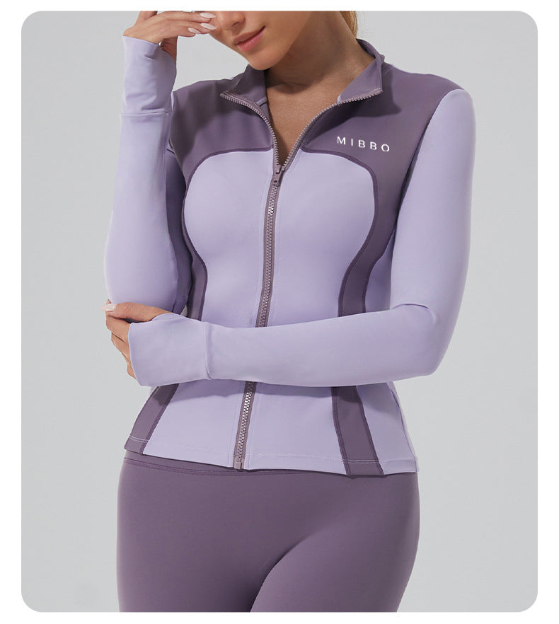 COMPLETO PALESTRA DONNA MANICA LUNGA CON ZIP – VIOLA LAVANDA | MIBBO