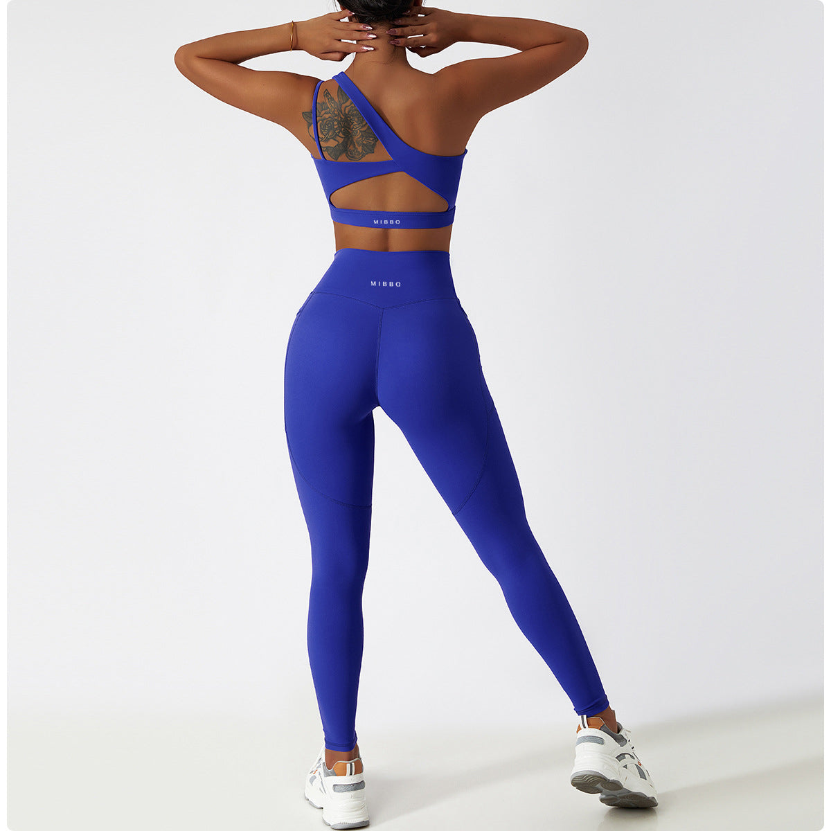 COMPLETO PALESTRA DONNA ICON CON LEGGINGS – BLU KLEIN | MIBBO