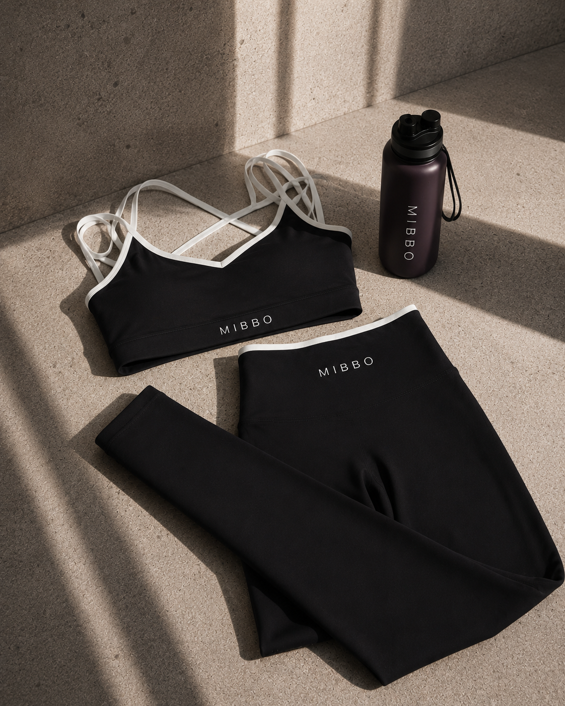 Completo Activewear Modellante Donna con Leggings – Velocity Set Midnight Black – | Mibbo