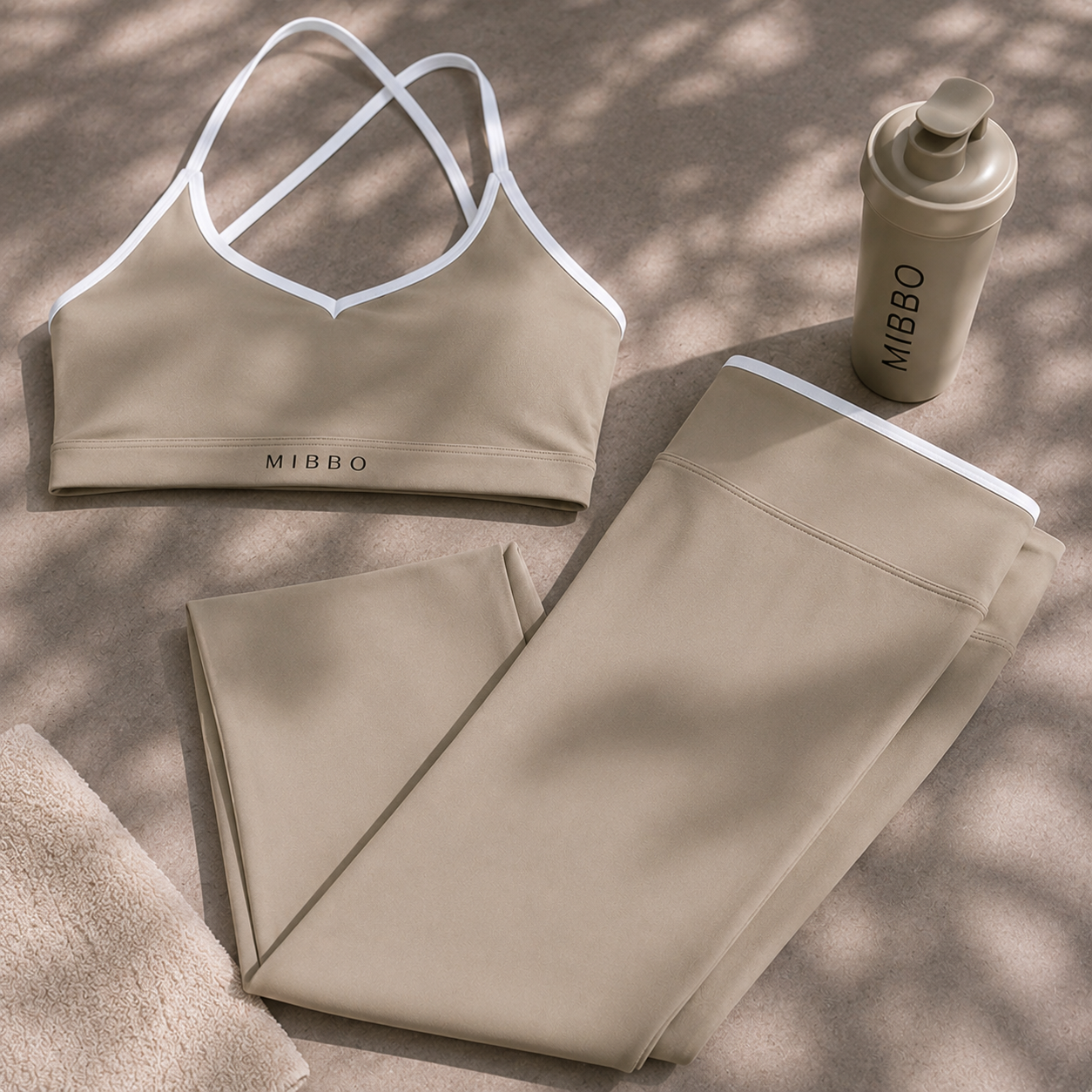 Completo Activewear Modellante Donna con Leggings – Velocity Set – Soft Nude | Mibbo