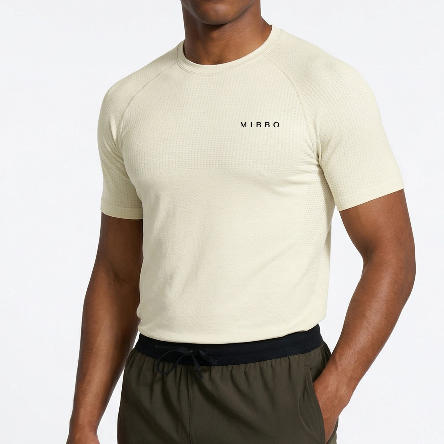 Maglia Tecnica Uomo Palestra – CORE Performance Avorio | MIBBO