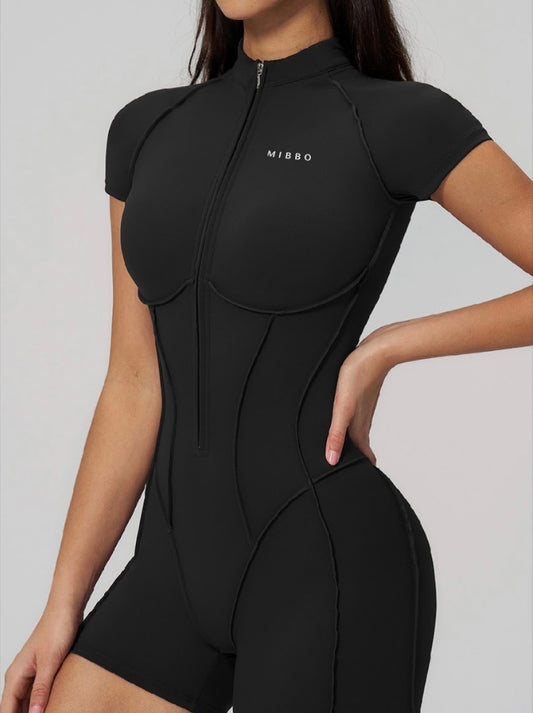 Tuta Sportiva Modellante Donna – FLO Jumpsuit Black | Mibbo
