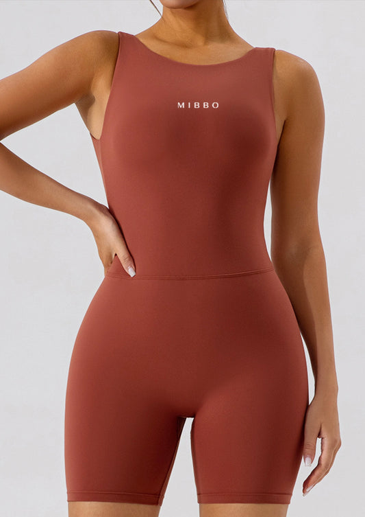 Tutina Sportiva Modellante Donna – NOVA Jumpsuit Chestnut Red | MIBBO