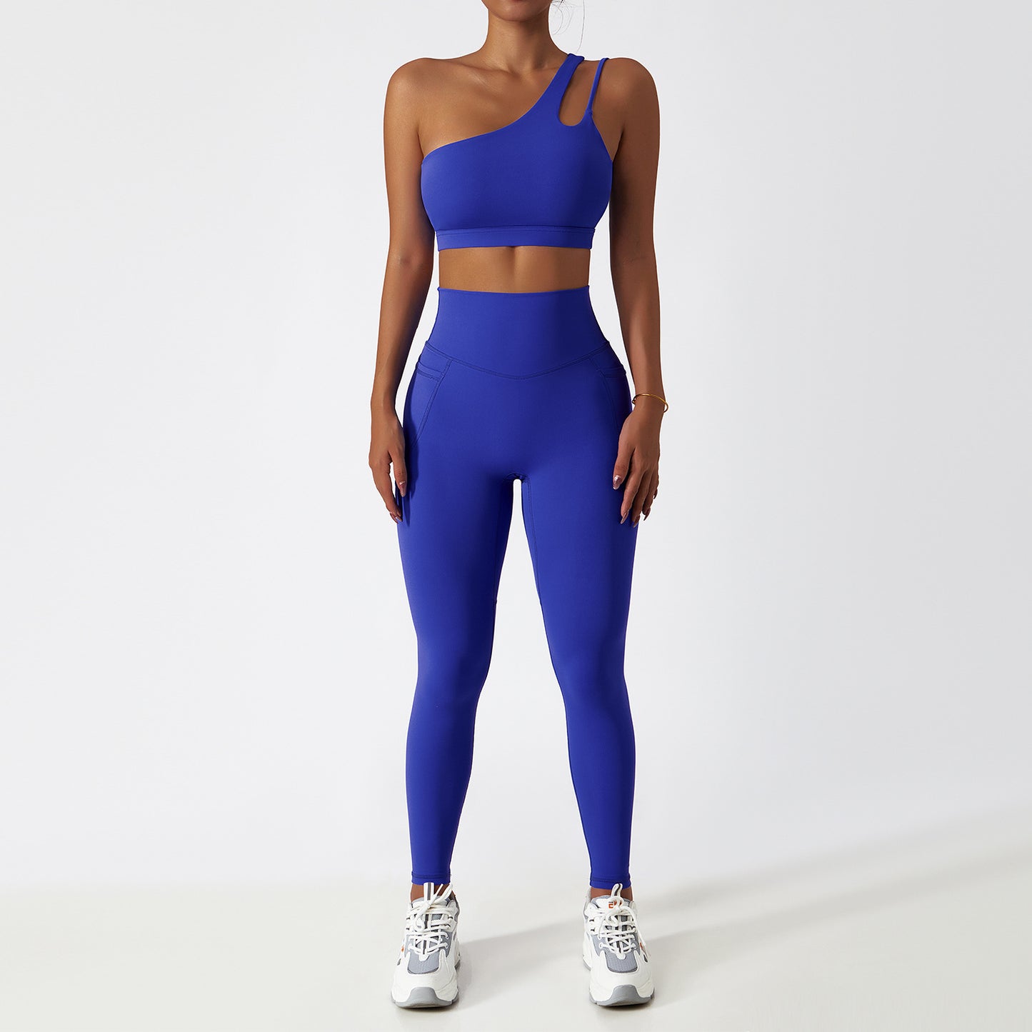 COMPLETO PALESTRA DONNA ICON CON LEGGINGS – BLU KLEIN | MIBBO
