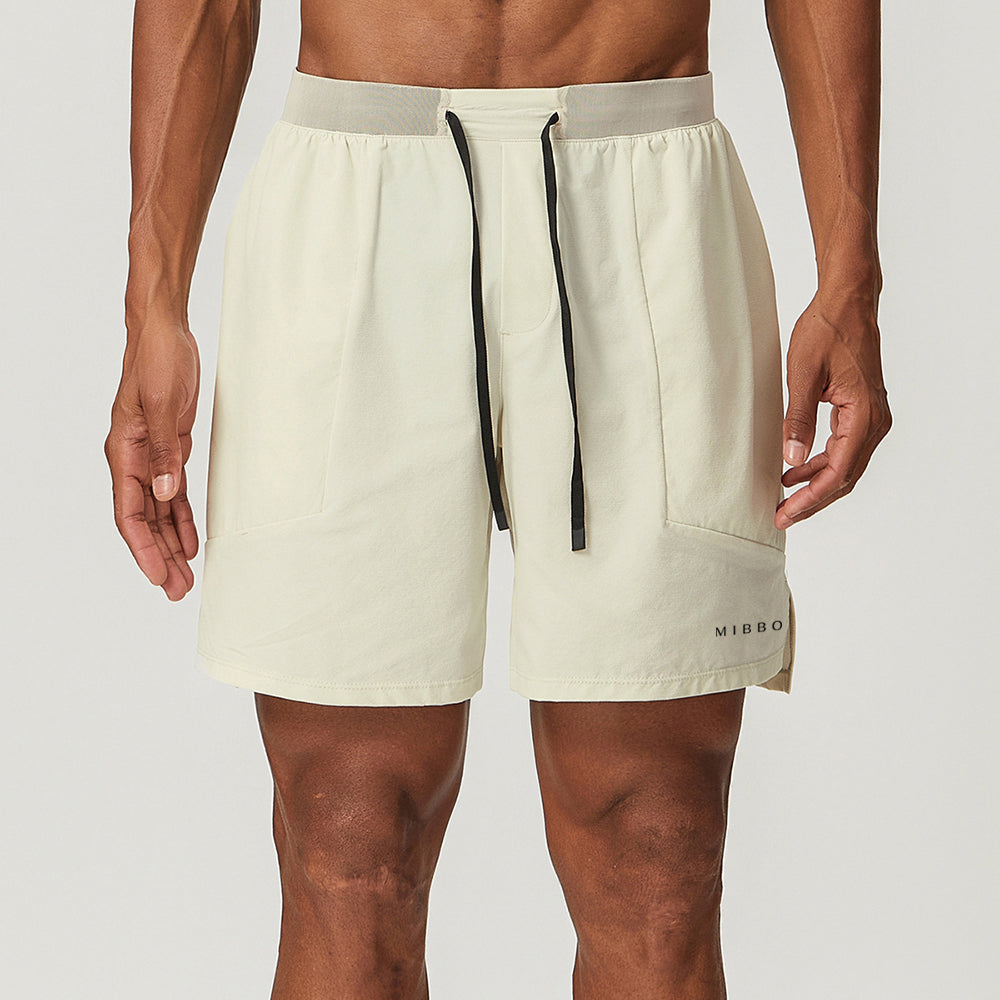 Shorts Tecnici Uomo Palestra – MOVE Performance Avorio | MIBBO